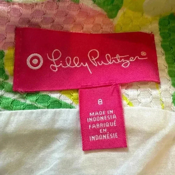 Lilly Pulitzer For Target Pink Fan Dance Sleeveless Shift Mini Dress Size 8 - Picture 8 of 8